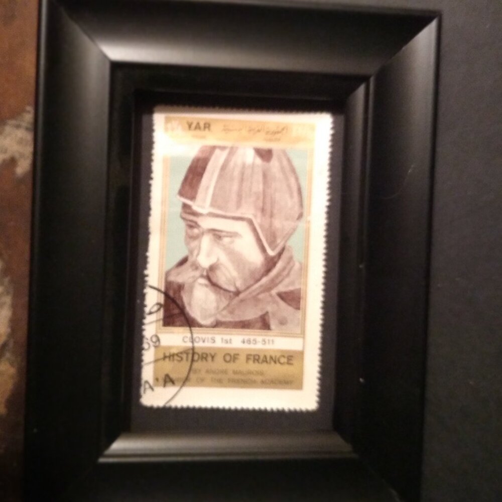 Framed Stamp Art - Clovis I of France